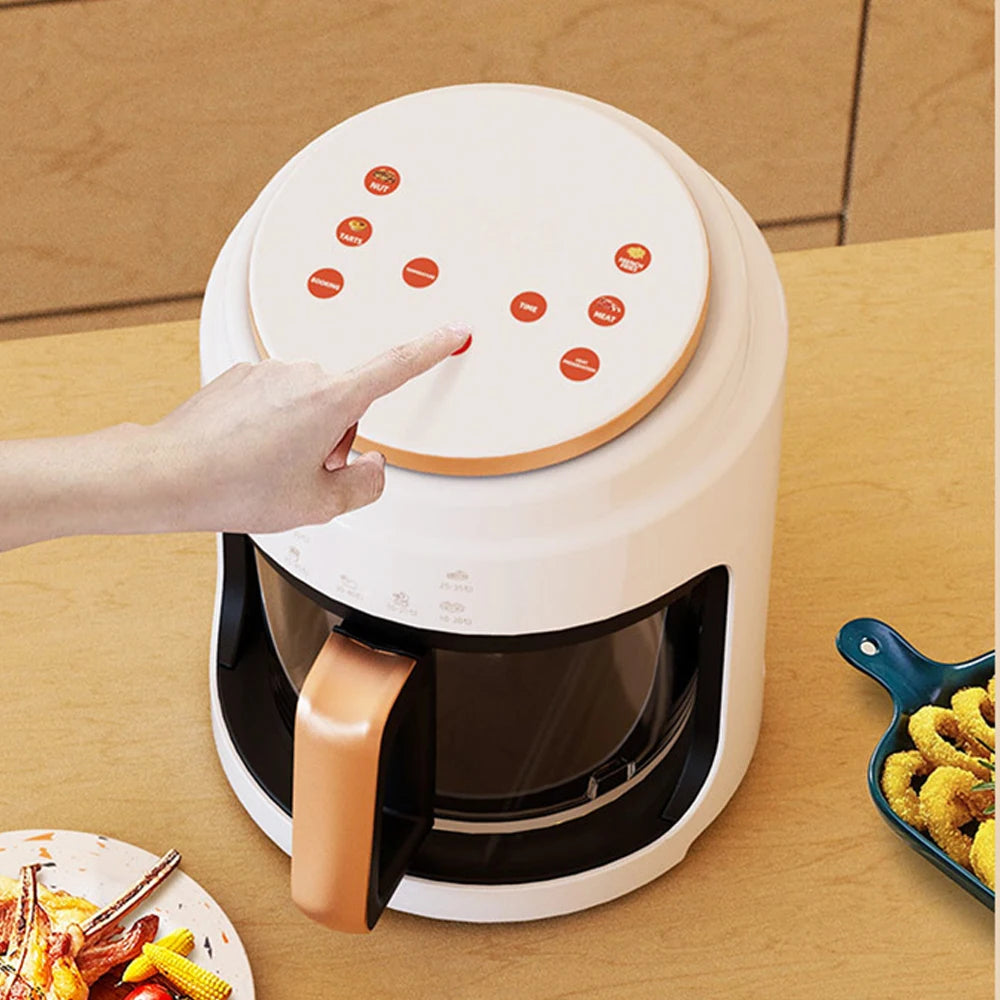 Air Fryer 3L Capacity Visual Oil-Free Electric Fryer Multi-Functional Automatic Household 360°Baking LED Touchscreen Oil Air Fri