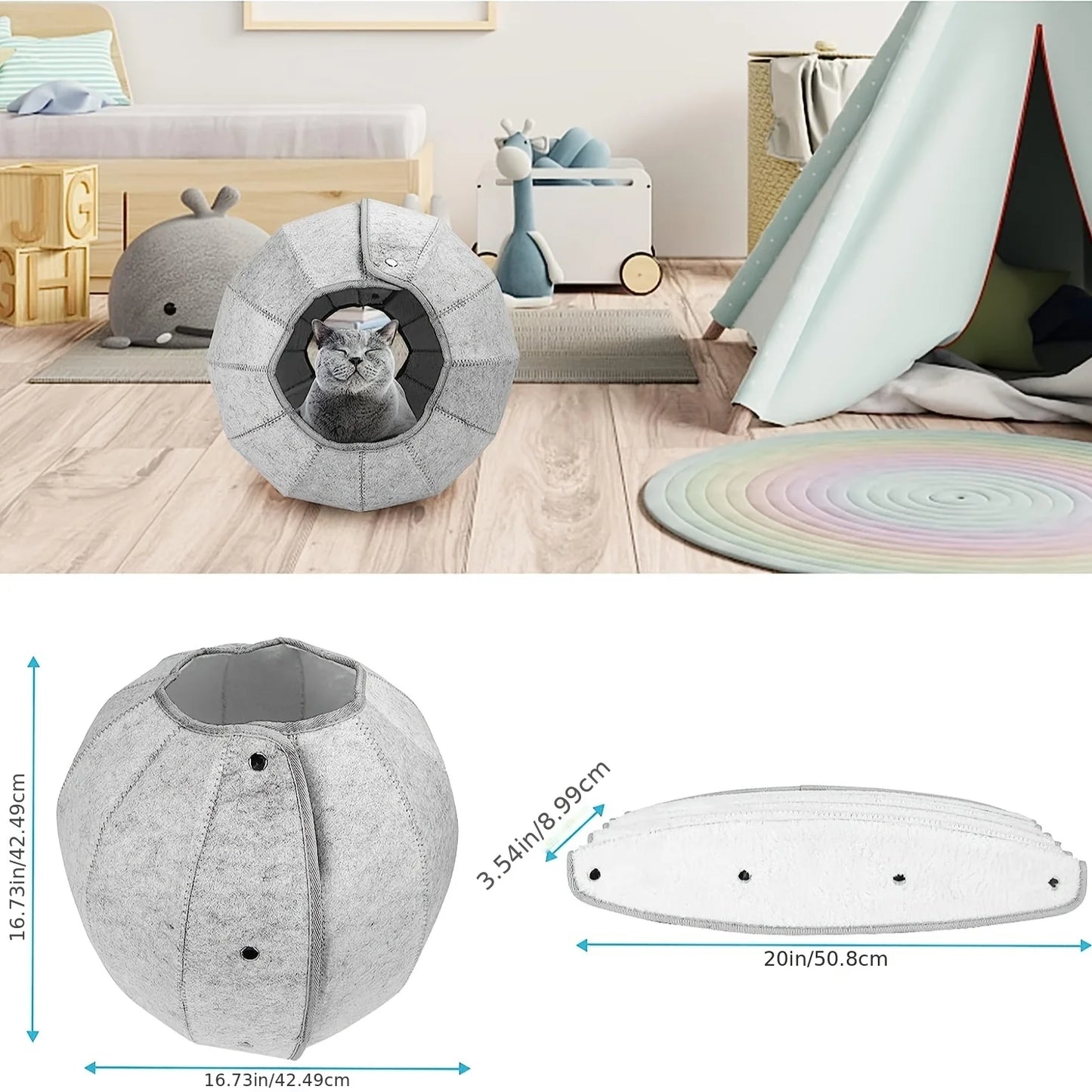 Foldable Breathable Pet Bed Cat Bed Dog Bed Cave Tunnel Semi-Enclosed Creative Pet Bed Cat Mat Cat and Dog Supplies