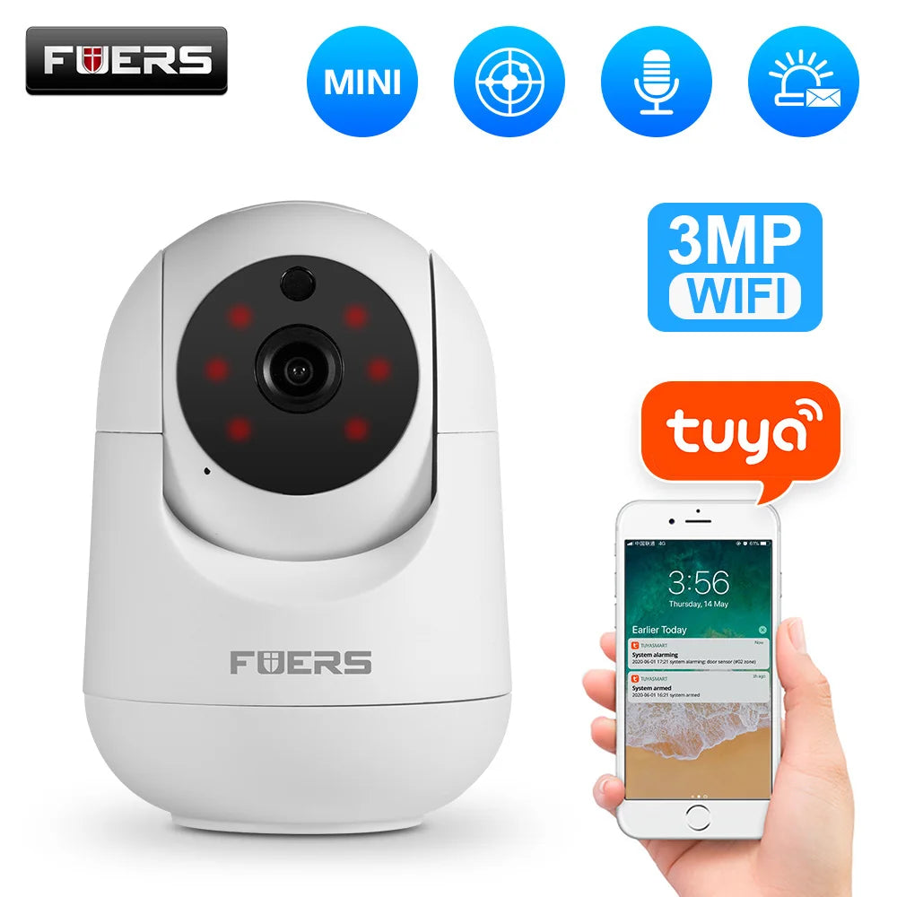 3MP Wifi Camera Tuya Smart Home Indoor Wireless IP Surveillance Camera AI Detect Automatic Tracking Security Baby Monitor