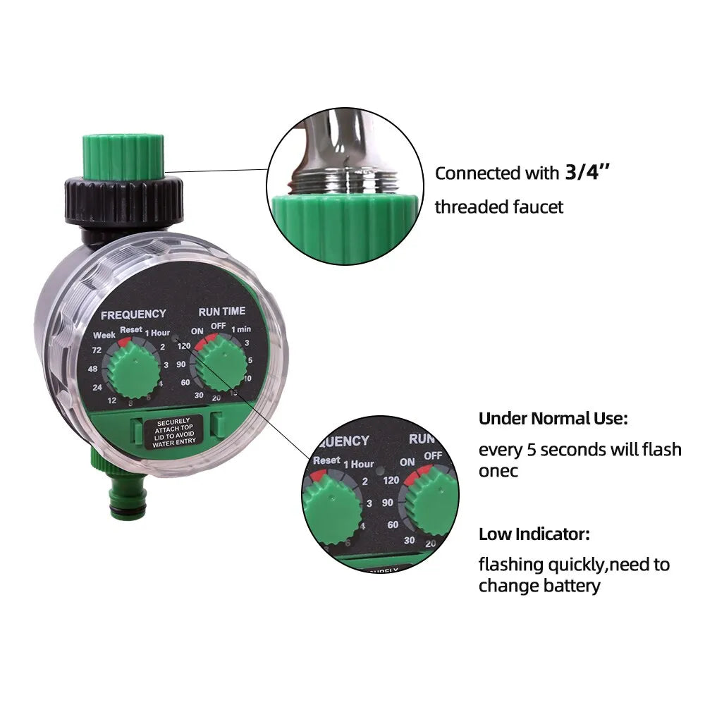 Garden Ball Valve Automatic Electronic Watering Timer Home Garden Irrigation Timer 0 Water Pressure Working Controller System