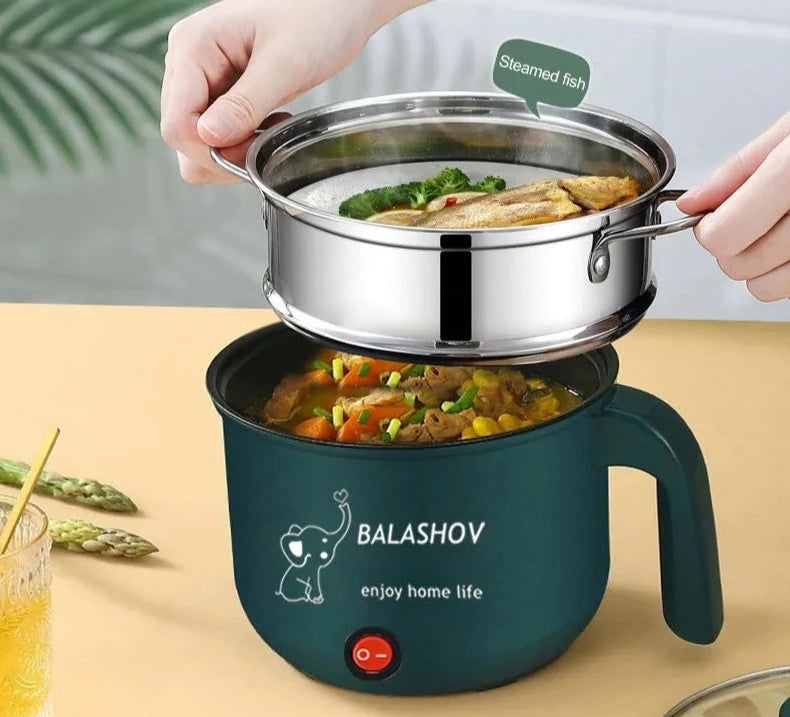 Mini Electric Cooker Non-Stick Cooking 1-2 People Single/Double Hot Pot Steamer Hot Pot Multifunction Electric Cooker for Home