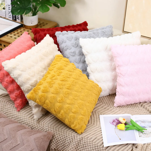 Modern Simple Ins Throw Pillow Plush Autumn and Winter Throw Pillow Living Room Sofa Love Cushion Pillow Cover Cushion