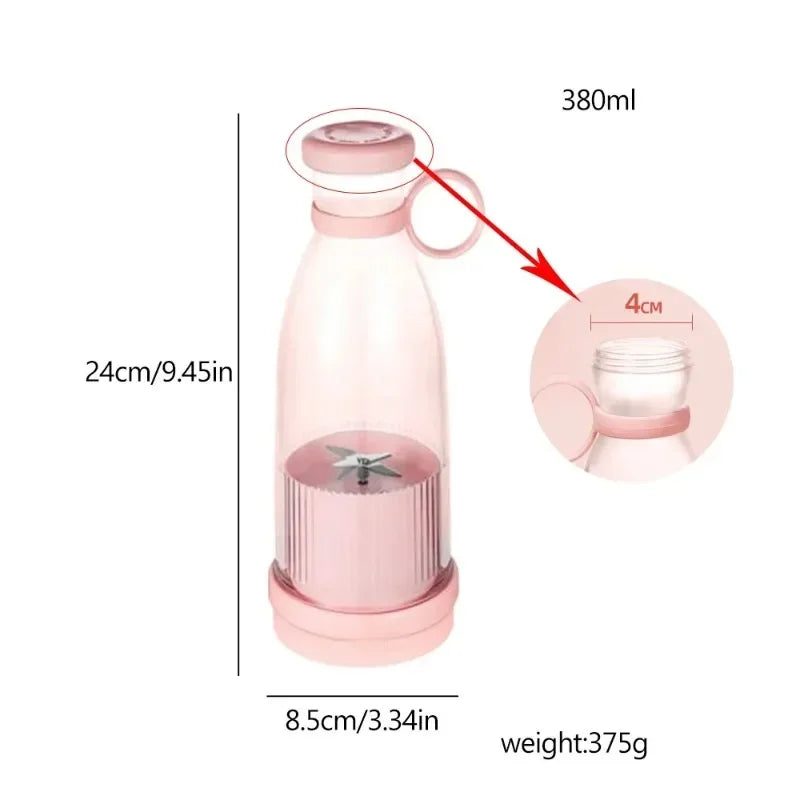 NEW Rechargeable Mixers Fresh Fruit Juicers Blue/Pink Usb Portable Juice Bottle Mini Fast Electric Blender Smoothie Ice Maker