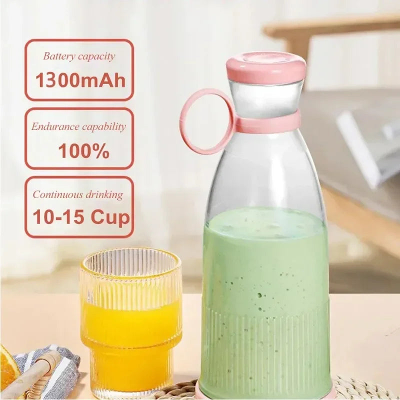 NEW Rechargeable Mixers Fresh Fruit Juicers Blue/Pink Usb Portable Juice Bottle Mini Fast Electric Blender Smoothie Ice Maker