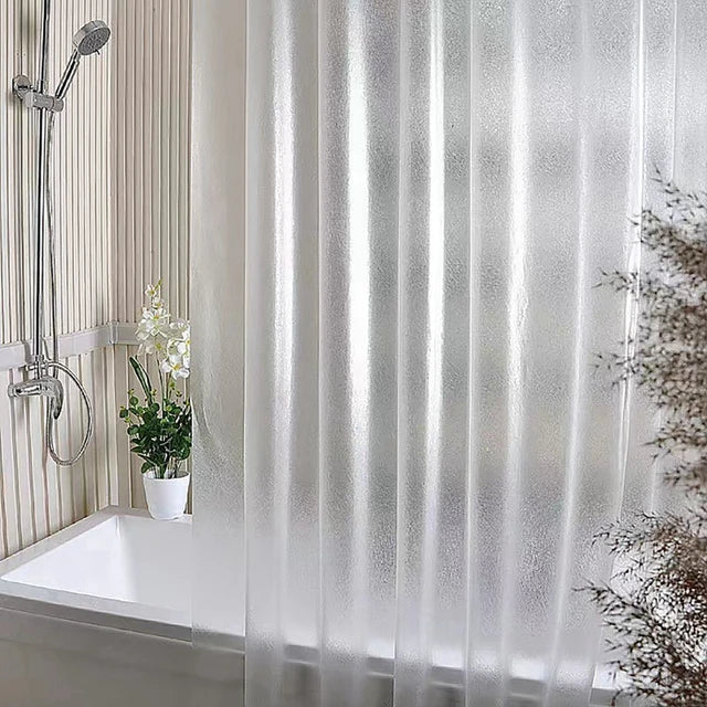 PEVA Waterproof Shower Curtain Mildew Bathroom Curtain Wave Window Tulle Home Luxury with Hooks Heavy S Fold Wavy Shower