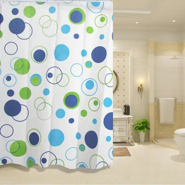 PEVA Waterproof Shower Curtain Mildew Bathroom Curtain Wave Window Tulle Home Luxury with Hooks Heavy S Fold Wavy Shower