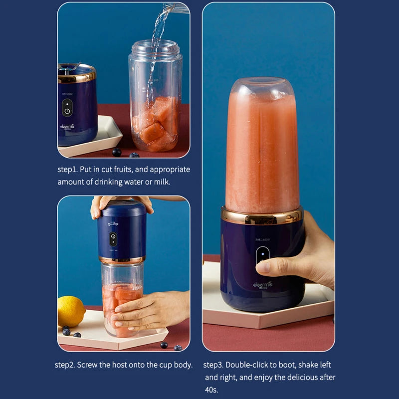 Portable Fruit Juice Blenders Summer Personal Electric Mini Bottle Home USB 6 Blades Juicer Cup Machine for Kitchen