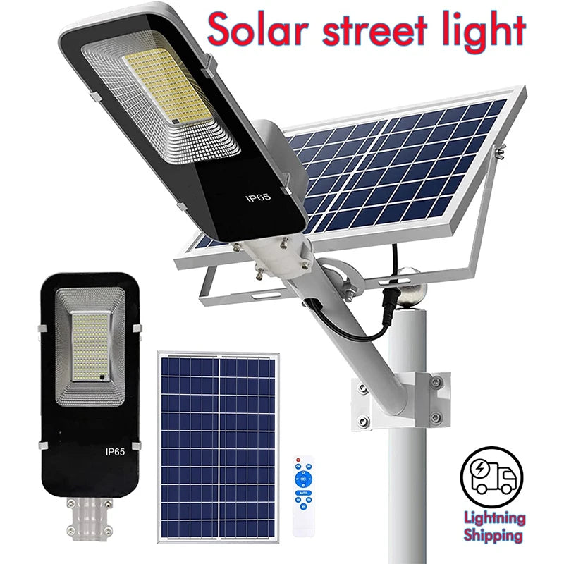 Powerful Solar Light Outdoor Solar Street Light 350/120LED 6500K IP65 Waterproof Street Light for Garage Garden Terrace