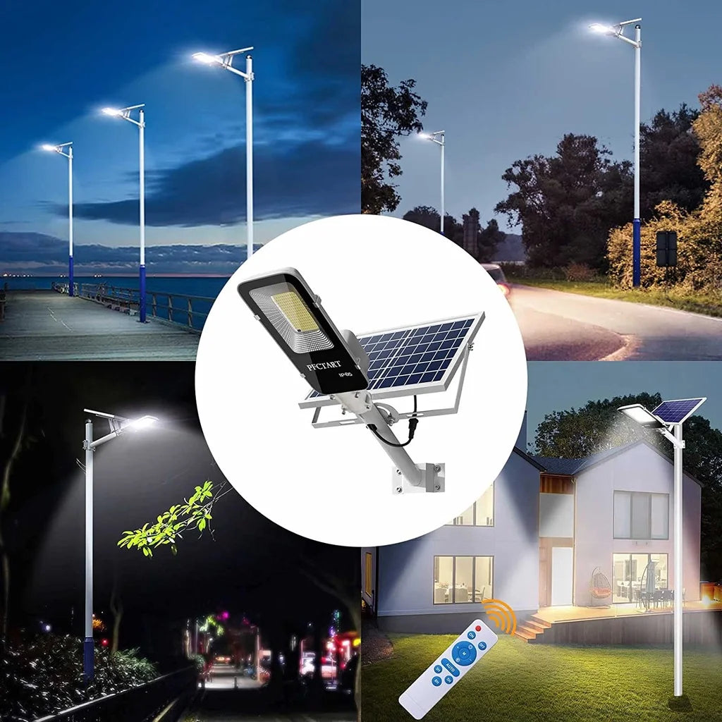 Powerful Solar Light Outdoor Solar Street Light 350/120LED 6500K IP65 Waterproof Street Light for Garage Garden Terrace