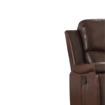 Mocha Leather Recliner with Ergonomic Armrests & Cup Holder

Relax in style with this mocha leather recliner, featuring ergonomic armrests, an adjustable backrest, and a concealed cup holder. Crafted with durable faux leather and supportive foam padding, it offers both comfort and durability. Perfect for living rooms, home theaters, or reading spaces.
