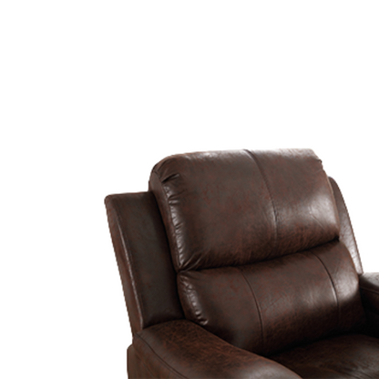 Mocha Leather Recliner with Ergonomic Armrests & Cup Holder

Relax in style with this mocha leather recliner, featuring ergonomic armrests, an adjustable backrest, and a concealed cup holder. Crafted with durable faux leather and supportive foam padding, it offers both comfort and durability. Perfect for living rooms, home theaters, or reading spaces.