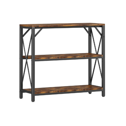 3-tier engineered wood shelf.