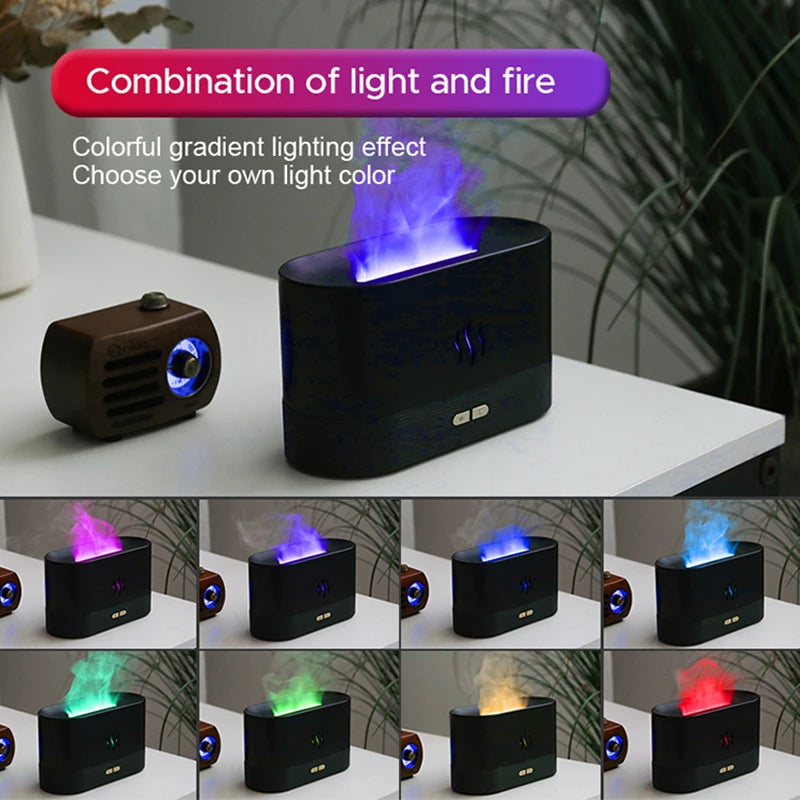 USB Powered LED Color Changing Capabilities and a soothing fire and flame design