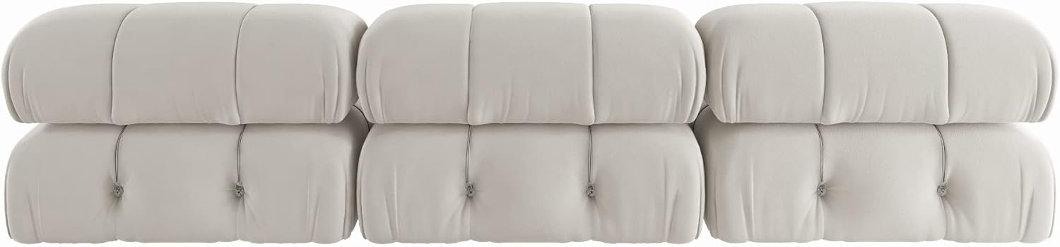 Modern velvet sectional sofa with plush upholstery, button tufting, and durable wood frame. Versatile design with individual seat cushions for ultimate comfort, supporting up to 330 lbs per seat. Perfect for living rooms, offering easy assembly and a sleek, contemporary style.