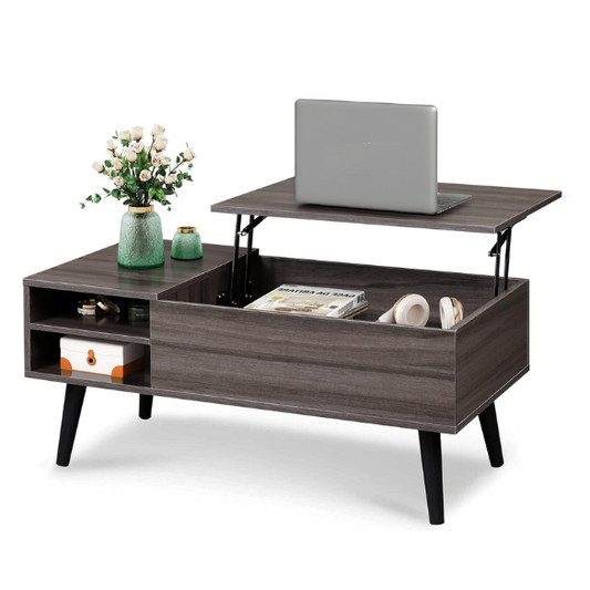 Grey lift-top coffee table" or "mid-century storage coffee table. Modern Living Room Furniture