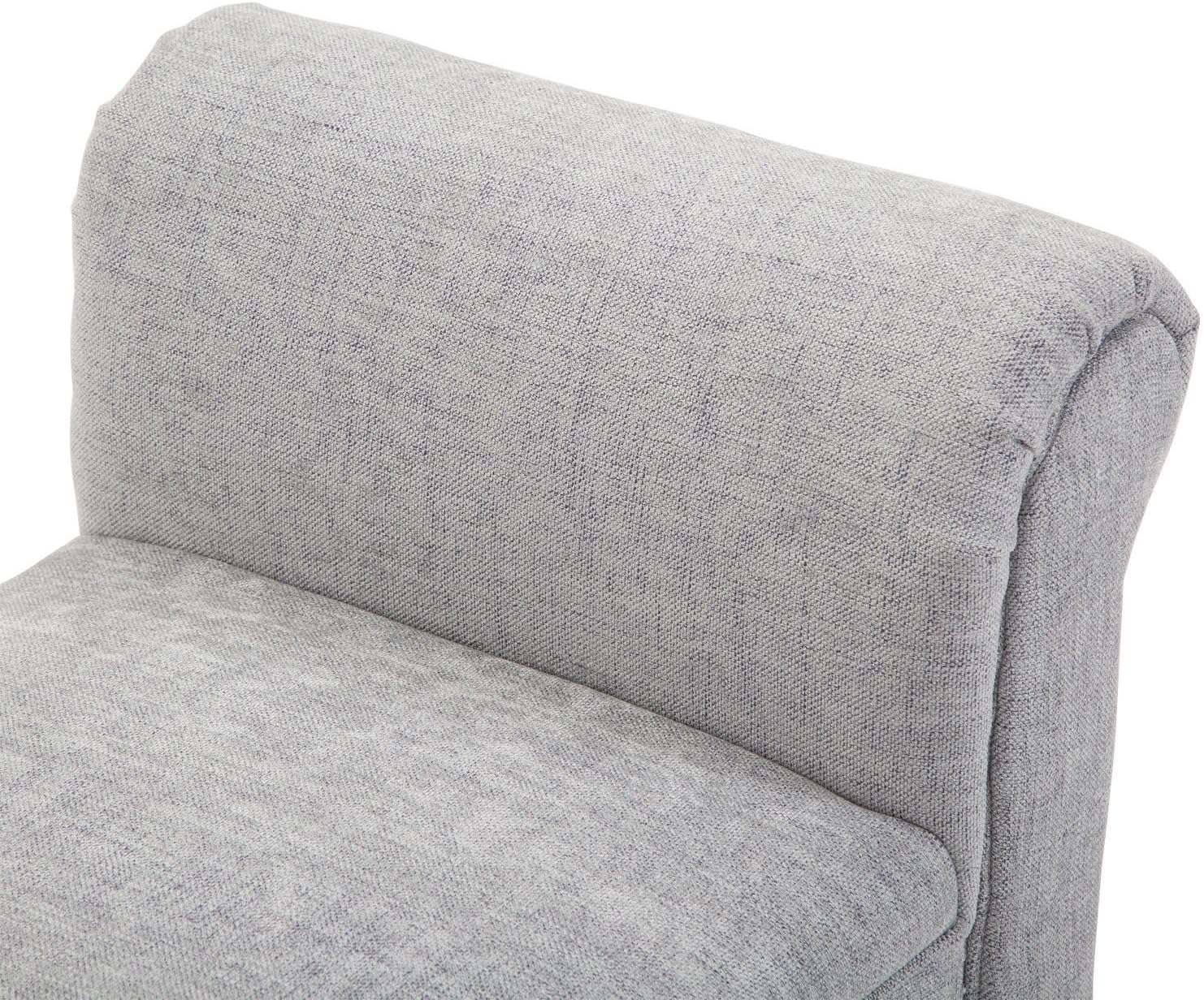 Light grey upholstered end of bed bench with padded foam cushion, modern design, and practical storage space underneath. Stylish and durable, perfect for bedroom, entryway, or living room