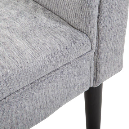 Light grey upholstered end of bed bench with padded foam cushion, sleek modern design, and practical storage space, perfect for bedroom, living room, or entryway seating.