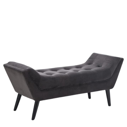 Modern Dark Grey Tufted Fabric Bench with Solid Wood Frame – Versatile Seating for Bedroom, Living Room, or Entryway. Comfortable, Stylish, and Easy to Maintain, Supports Up to 300 lbs.