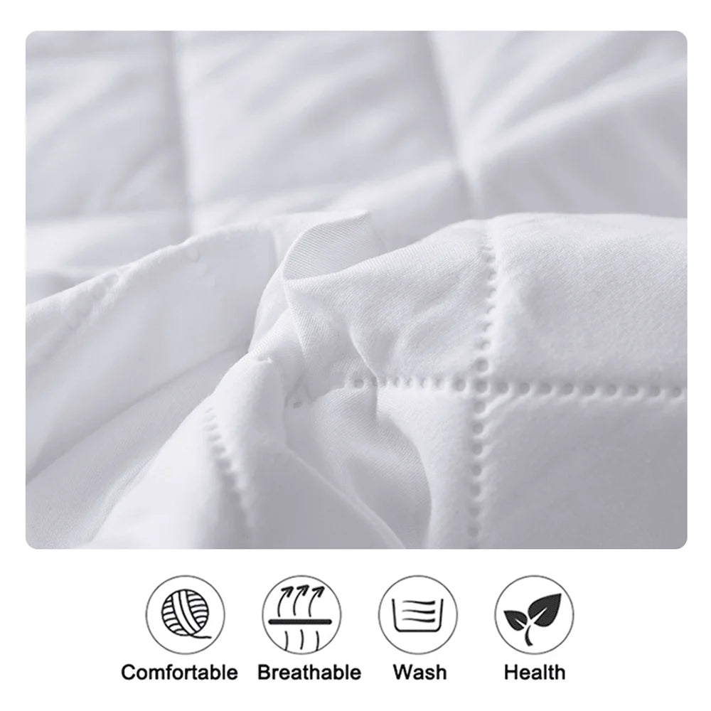 Waterproof Throw Mattress Cover Bed Fitted Sheet Mattress Protector Single/Double/140/160 Muti Size Gray/White