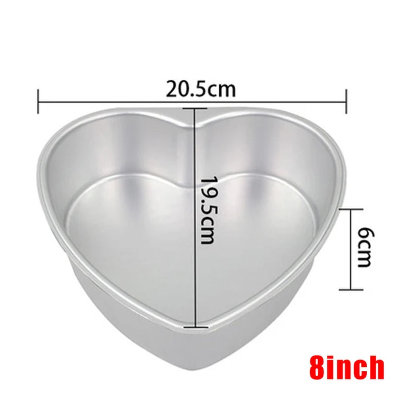 2/3/4/5/6/7/8/10/12Inch Removable Bottom Heart round Cake Pan Aluminum Nonstick Cake Bakeware Tools Baking DIY Tray Layer Tier