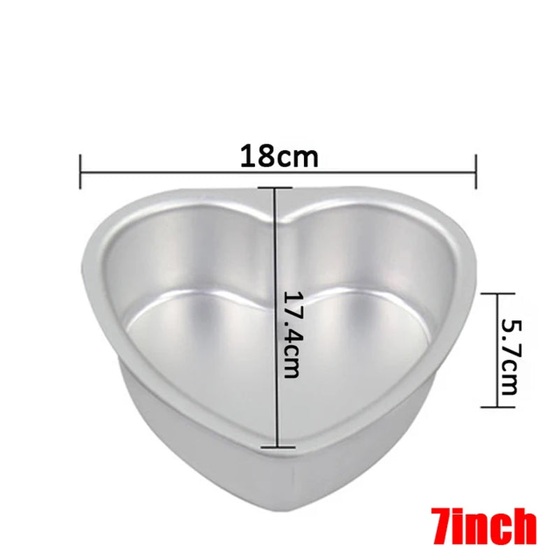 2/3/4/5/6/7/8/10/12Inch Removable Bottom Heart round Cake Pan Aluminum Nonstick Cake Bakeware Tools Baking DIY Tray Layer Tier