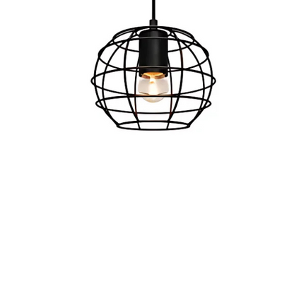 Adjustable black iron chandelier with E27 socket for modern and industrial lighting.