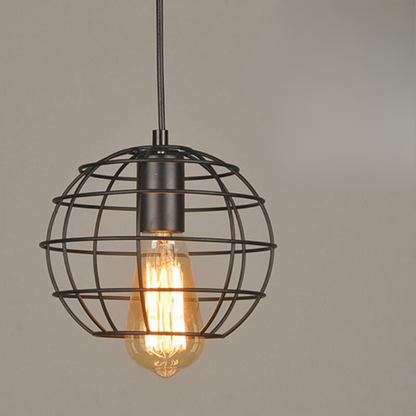Adjustable black iron chandelier with E27 socket for modern and industrial lighting.