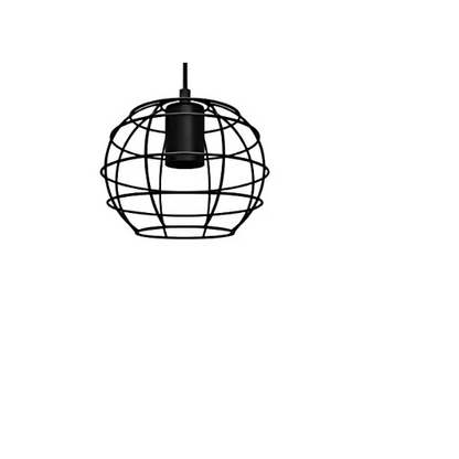 Adjustable black iron chandelier with E27 socket for modern and industrial lighting.