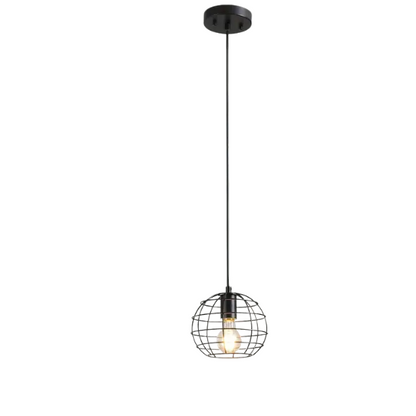 Adjustable black iron chandelier with E27 socket for modern and industrial lighting.