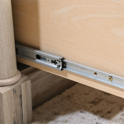 Adjustable L-Shaped Office Desk with File Drawer and Split Oak Finish