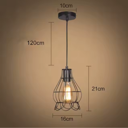 Adjustable black Art Deco metal chandelier with E27 bulb socket for vintage lighting.