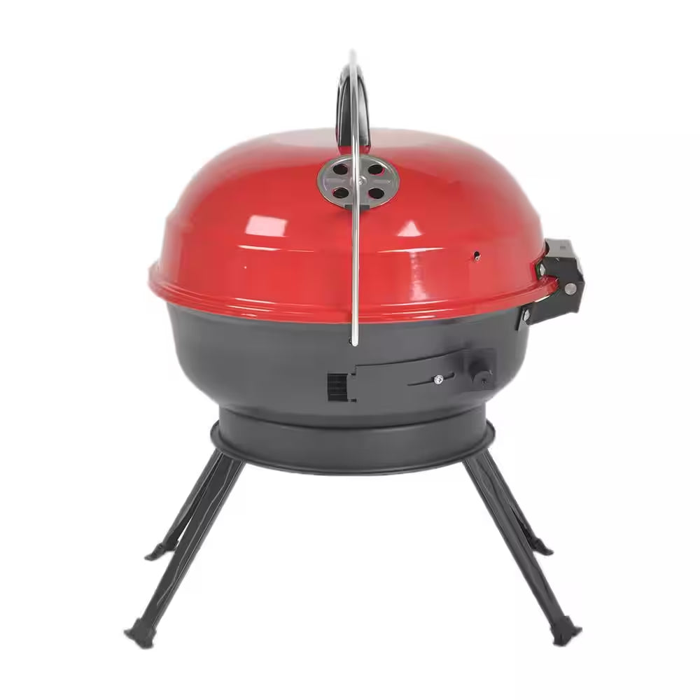 14 In. Portable Charcoal Grill in Red