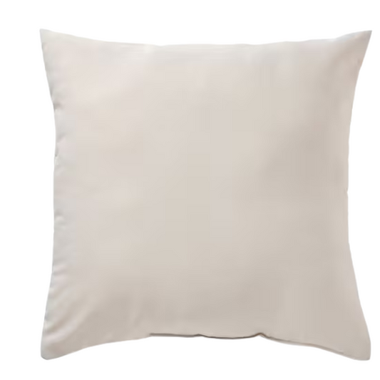 Set of 2 beige square throw pillows with corded edges and hidden zipper closure, made of soft cotton-blend twill fabric, perfect for modern and transitional home décor.