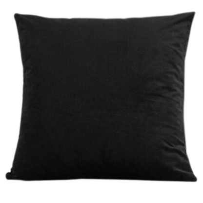 Set of two black square throw pillows with piped edges and hidden zipper, ideal for modern, transitional, or minimalist home décor

