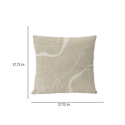 Boho linen throw pillow covers in beige, light coffee, and cream with modern abstract design