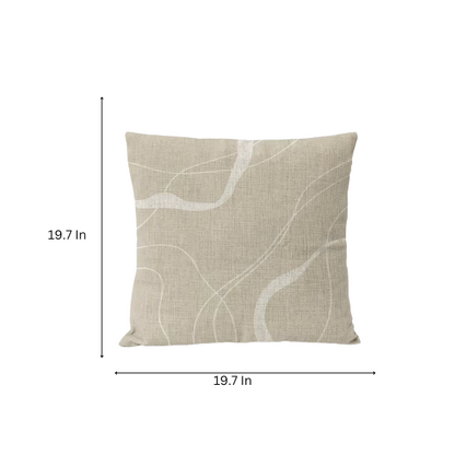 Boho linen throw pillow covers in beige, light coffee, and cream with modern abstract design