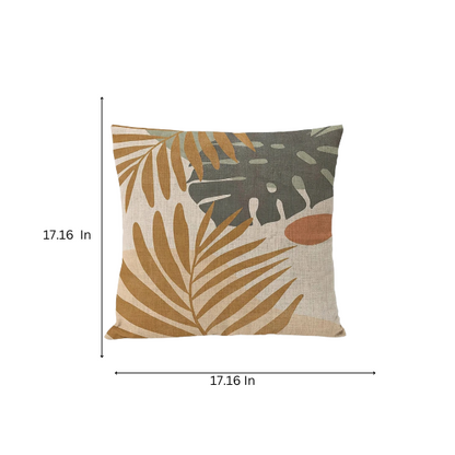 Boho Linen Throw Pillow Covers with Modern Abstract Design in Neutral Multi-Colored Shades – Decorative Square Pillow Covers for Home, Office, and Bedroom.