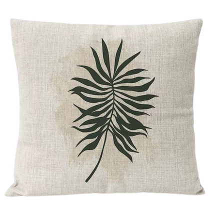 Boho Linen Throw Pillow Covers with Modern Abstract Design in Neutral Multi-Colored Shades – Decorative Square Pillow Covers for Home, Office, and Bedroom.