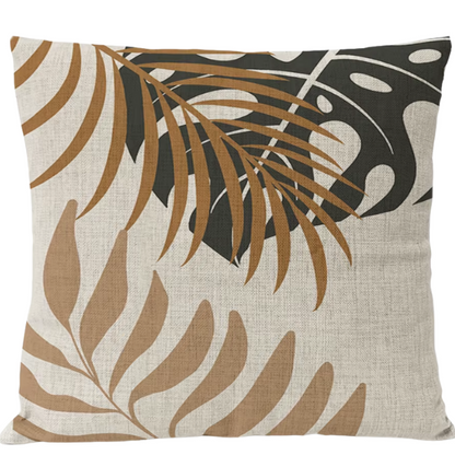 Boho Linen Throw Pillow Covers with Modern Abstract Design in Neutral Multi-Colored Shades – Premium Linen Decorative Pillows for Living Room, Bedroom, and Office.