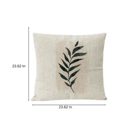 Boho Linen Throw Pillow Covers with Modern Abstract Design in Neutral Multi-Colored Shades – Decorative Square Pillow Covers for Home, Office, and Bedroom.