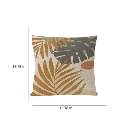 Boho Linen Throw Pillow Covers with Modern Abstract Design in Neutral Multi-Colored Shades – Decorative Square Pillow Covers for Home, Office, and Bedroom.