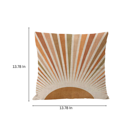 Boho linen throw pillow covers in neutral multi-colored abstract design