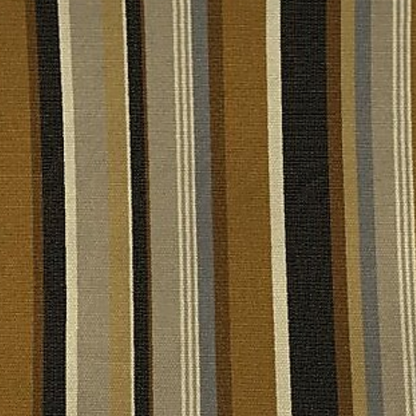 Striped accent pillow in brown, beige, and white – indoor/outdoor use, weather-resistant, reversible, and filled with plush polyester for long-lasting comfort.

