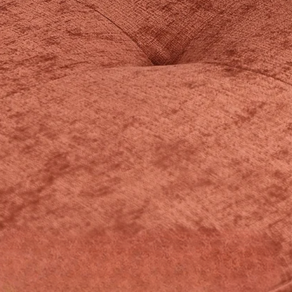 Burnt orange chenille loveseat with tufted back, square arms, wood legs, USB charging ports, and removable washable cushions—ideal for bold, modern living spaces


