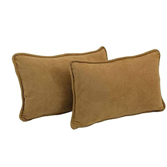 Camel microsuede lumbar throw pillow set of 2 with piped edges – decorative rectangular pillows for sofa, bed, and living room
