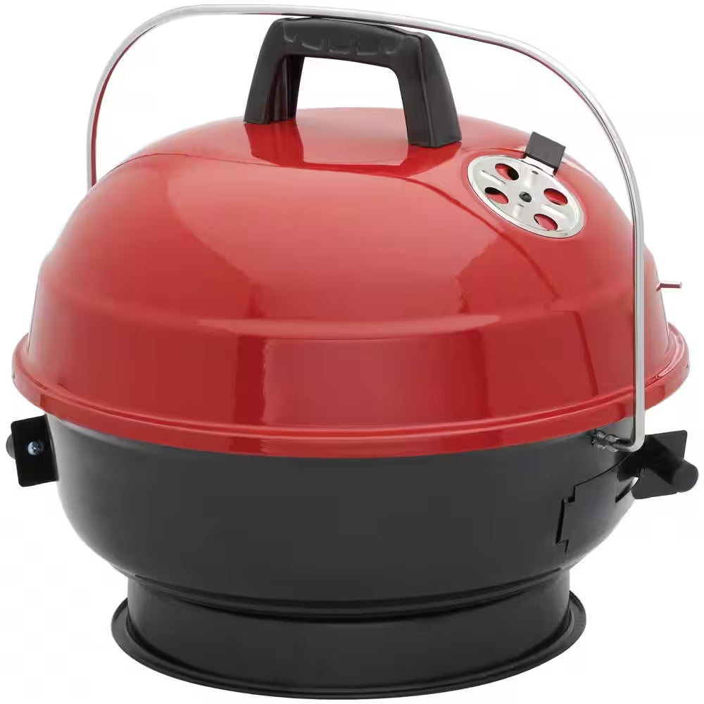 14 In. Portable Charcoal Grill in Red