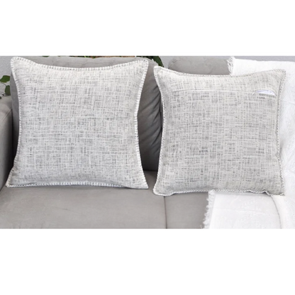 Cream white chenille throw pillow covers 20x20 – set of 2, soft textured cushion covers with piped edges and hidden zipper, modern farmhouse decorative pillows for couch or bed

