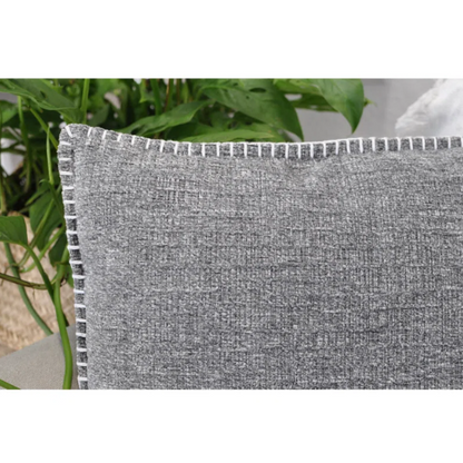 Set of 2 dark grey chenille throw pillow covers with hidden zippers and velvet texture – 20x20 inch reversible decorative cushion covers for modern and farmhouse décor