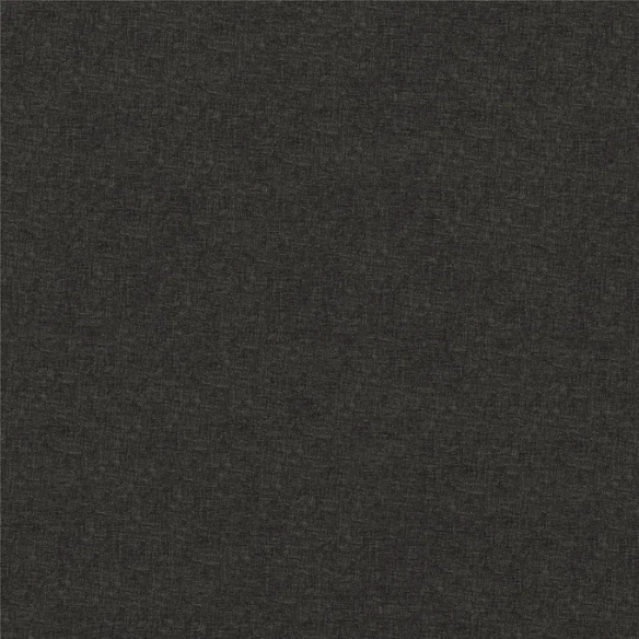 Dark grey linen upholstered king-size platform bed with rectangular headboard, wood slats, and no box spring required.

