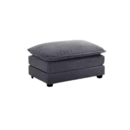 Dark grey 4-seat modular sectional sofa with two matching ottomans, upholstered in soft corduroy with high-resilience cushions and a sturdy wood and metal frame.